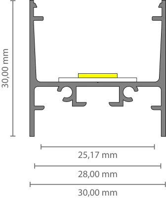 Hohes LED Alu Aufbauprofil 2m EXO-N4_24 (24 mm) –| Aluminiumprofil für LED-Strips