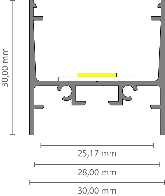 Hohes LED Alu Aufbauprofil 2m EXO-N4_24 (24 mm) –| Aluminiumprofil für LED-Strips