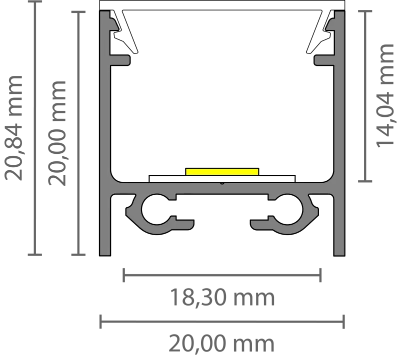 Hohes LED Alu Aufbauprofil 2m EXO-N2_16 (16 mm) –| Aluminiumprofil für LED-Strips