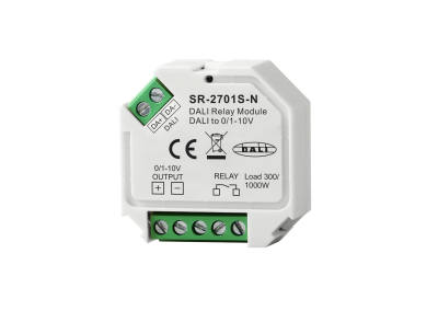SR-2701S-N DALI Relaismodul mit 0/1–10 V Ausgang – 2-in-1 Schalt- & Steuergerät für LED, EVG & Netzteile SR-2701S-N DALI Relaismodul mit 0/1–10 V Ausgang – 2-in-1 Schalt- & Steuergerät für LED, EVG & Netzteile