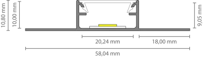 LED Fliesen-Mittelprofil 2m EXO-F1_16 (16 mm) – Flächenbündiges Fliesenprofil für LED-Strips LED Fliesen-Mittelprofil 2m EXO-F1_16 (16 mm) – Flächenbündiges Fliesenprofil für LED-Strips