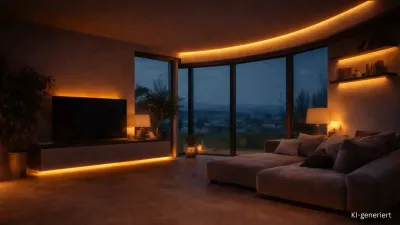 LED Streifen 12V Wohnzimmer indirekte Beleuchtung LED Streifen 12V indirekte Wohnzimmerbeleuchtung TV Wand Decke warmweiß modern