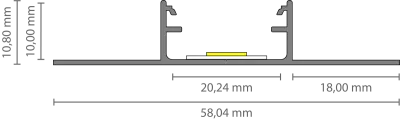LED Fliesen-Mittelprofil 2m EXO-F1_16 (16 mm) – Flächenbündiges Fliesenprofil für LED-Strips