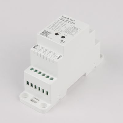 MiBoxer TZ5 LED-Controller Hutschiene Seitenansicht Art. 23003 MiBoxer TZ5 2-in-1 LED-Controller für Hutschiene in Seitenansicht Zigbee 3.0 und 2.4 GHz 12–48 V Art. 23003