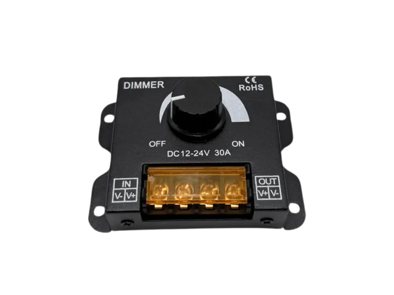 LED Dimmer 12V 24V 30A Draufsicht Drehdimmer für LED Streifen Controller