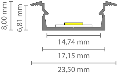 Ultraflaches LED Alu Einbauprofil 2m EXO-NLN1F_14 (14 mm) –| Aluminiumprofil mit Flügeln für LED-Strips Ultraflaches LED Alu Einbauprofil 2m EXO-NLN1F_14 (14 mm) –| Aluminiumprofil mit Flügeln für LED-Strips