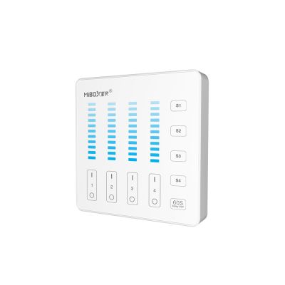 MiBoxer B5 LED-Wandfernbedienung mit Touchpanel für 4 Zonen, 1 Kanal und 5 Szenen, 2,4 GHz Funk