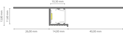 LED Trockenbauprofil mit Schattenfuge 2m EXO-T4_11 (11 mm) – Wallwasherprofil für LED-Strips