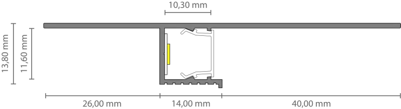 LED Trockenbauprofil mit Schattenfuge 2m EXO-T4_11 (11 mm) – Wallwasherprofil für LED-Strips