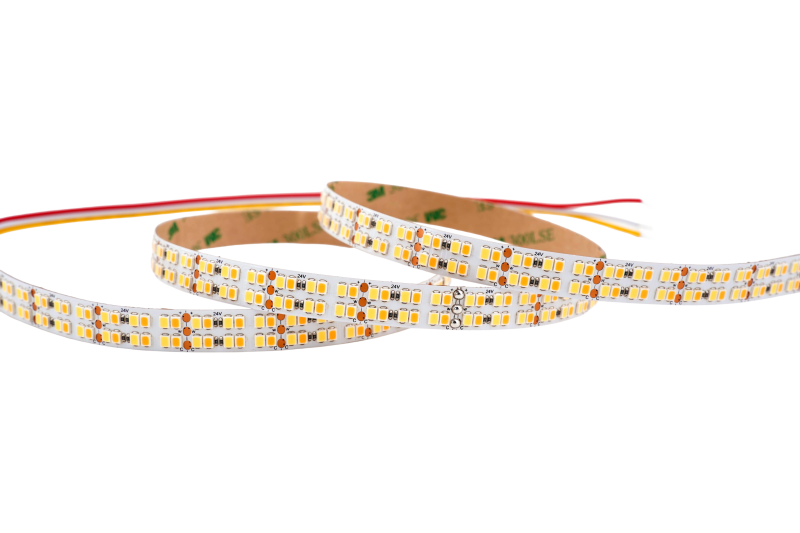 CCT LED Streifen 24V mit 480 LEDs/m – Tunable White 2700–7000K, hoher CRI92, flexibles LED Band für Wohnräume, Arbeitslicht und professionelle Beleuchtung – SK-LED