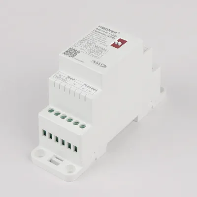MiBoxer DL2-T DALI Controller in Seitenperspektive mit Schraubklemmen für Output und Power Input