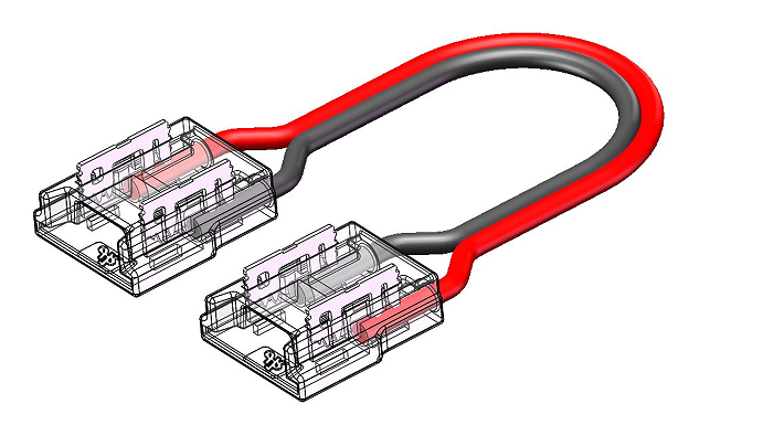 LED Strip-zu-Strip Verbinder – 2-polig, 8 mm, lötfrei mit 15 cm Verbindungskabel für COB LED-Streifen